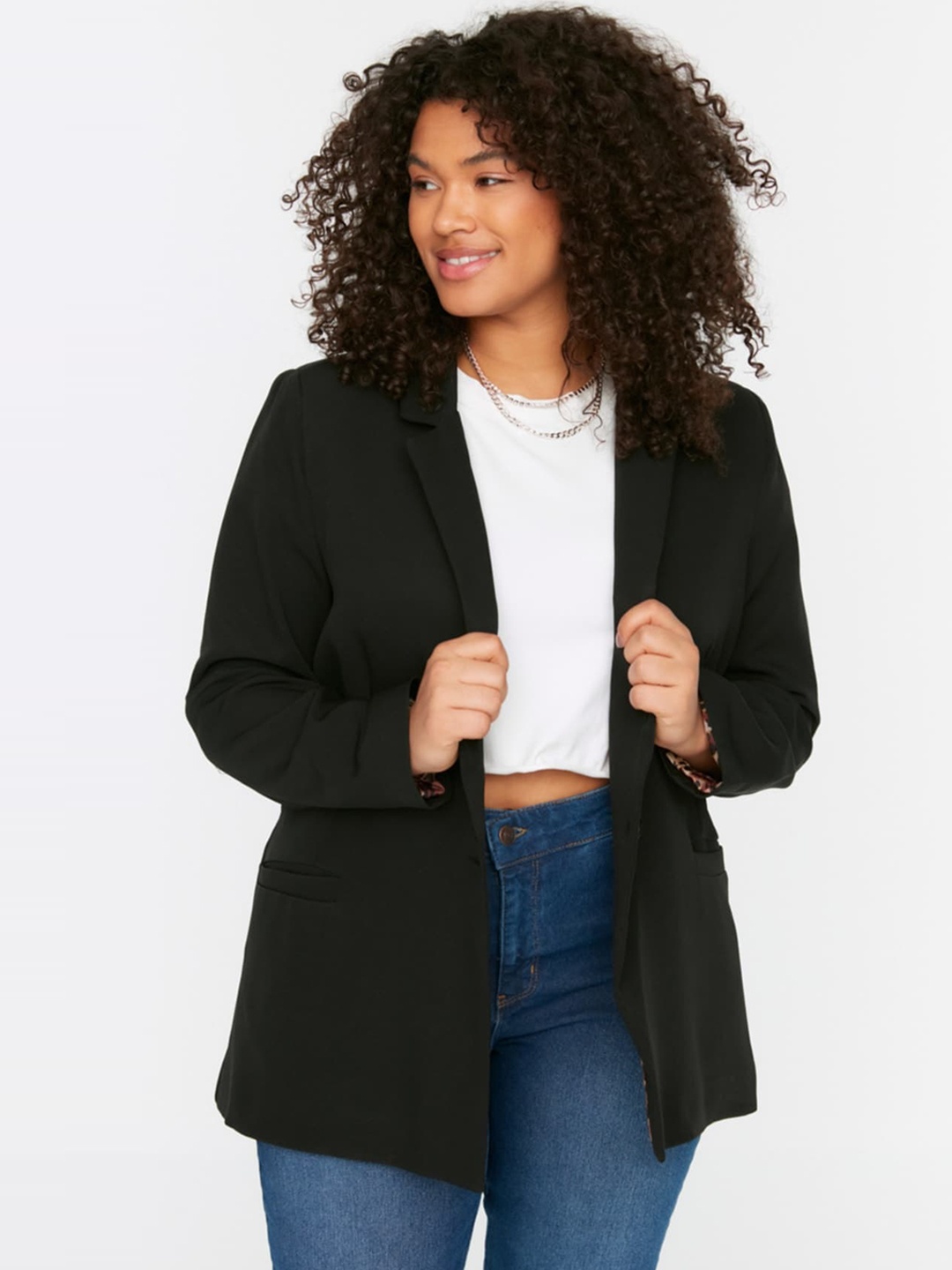 

Trendyol Single-Breasted Blazer, Black