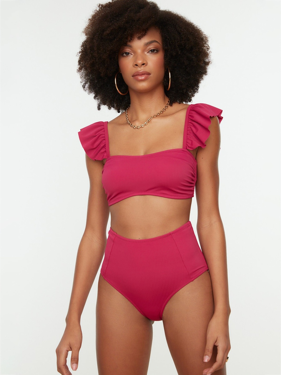 

Trendyol Ruffled Lingerie Set, Fuchsia