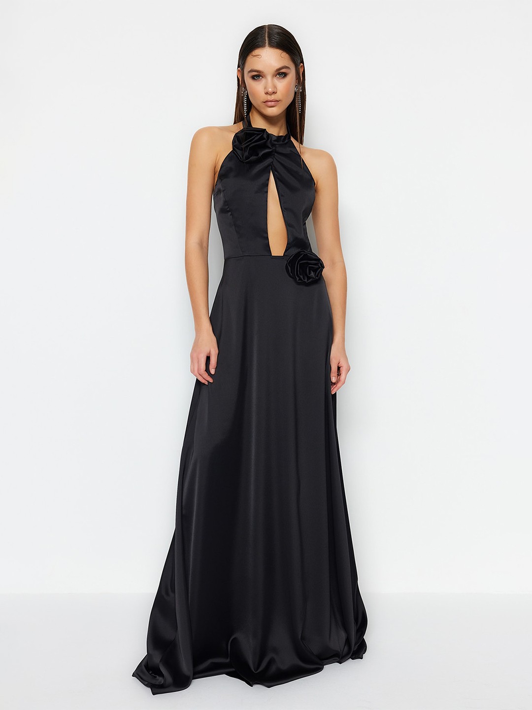 

Trendyol Halter Neck Maxi Dress, Black