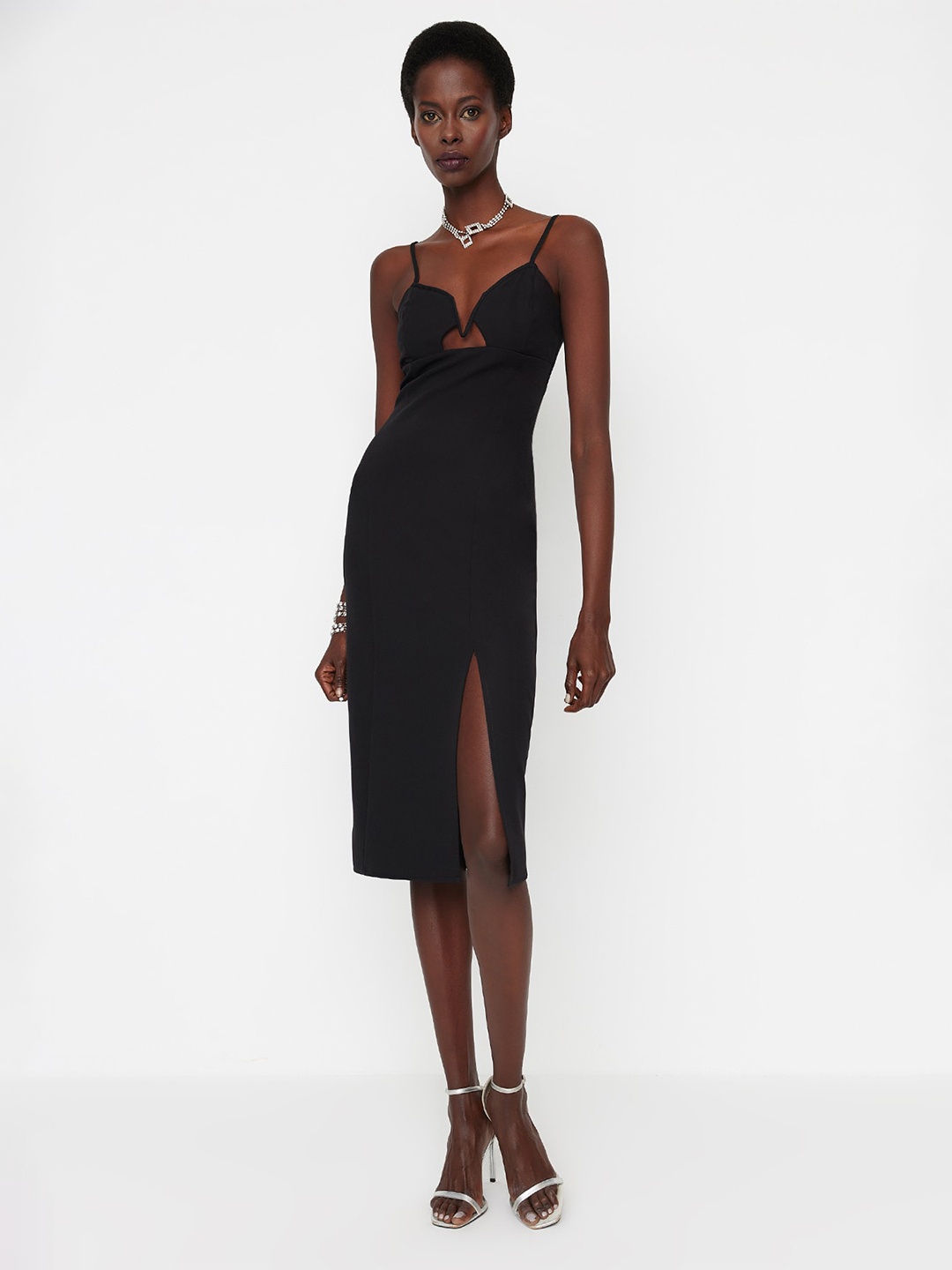 

Trendyol Cut-Out Detail Sheath Dress, Black