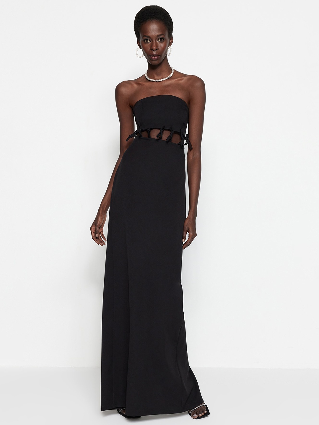 

Trendyol Strapless Cut Outs Maxi Dress, Black