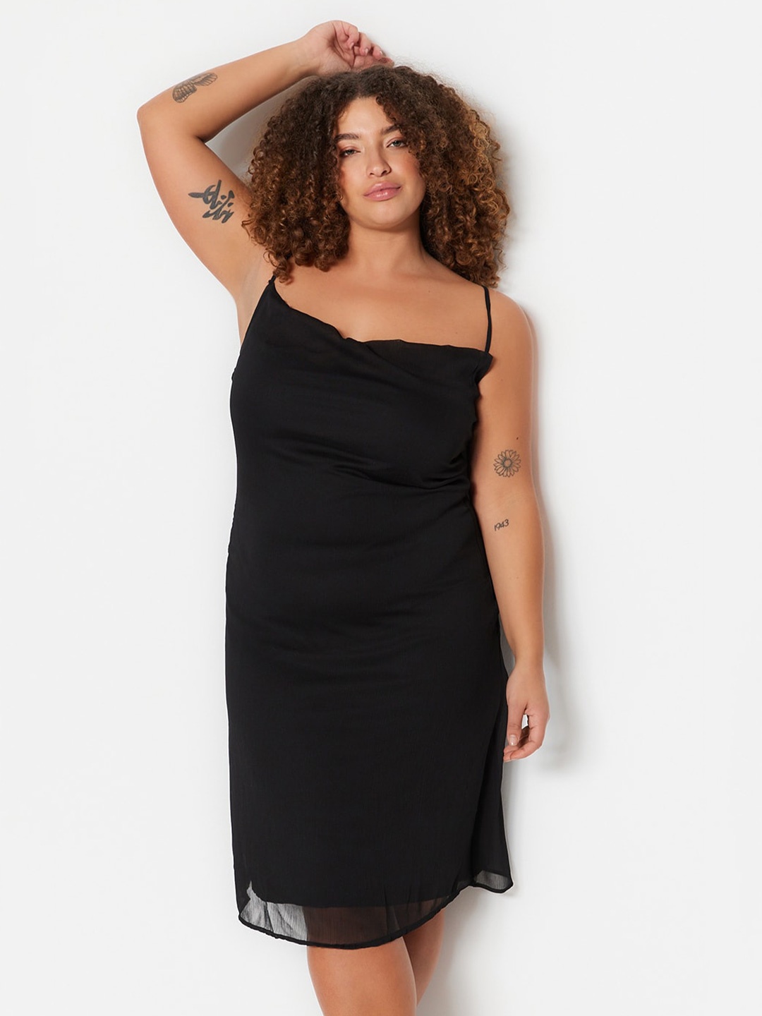 

Trendyol Shoulder Straps Sheath Dress, Black