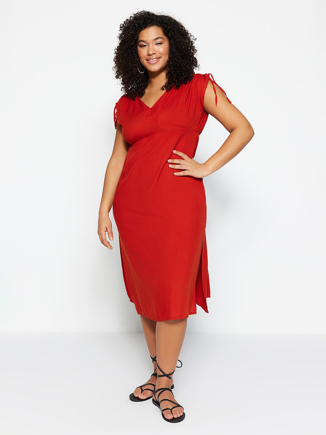 

Trendyol Plus Size A-Line Dress, Red
