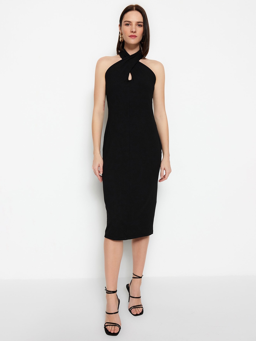 

Trendyol Halter Neck Bodycon Dress, Black