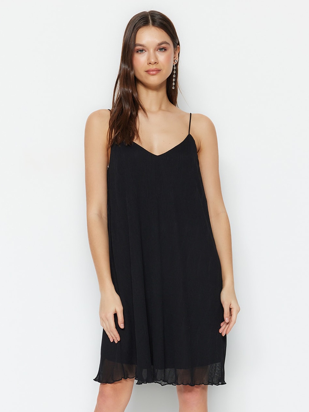 

Trendyol Shoulder Straps A-Line Dress, Black