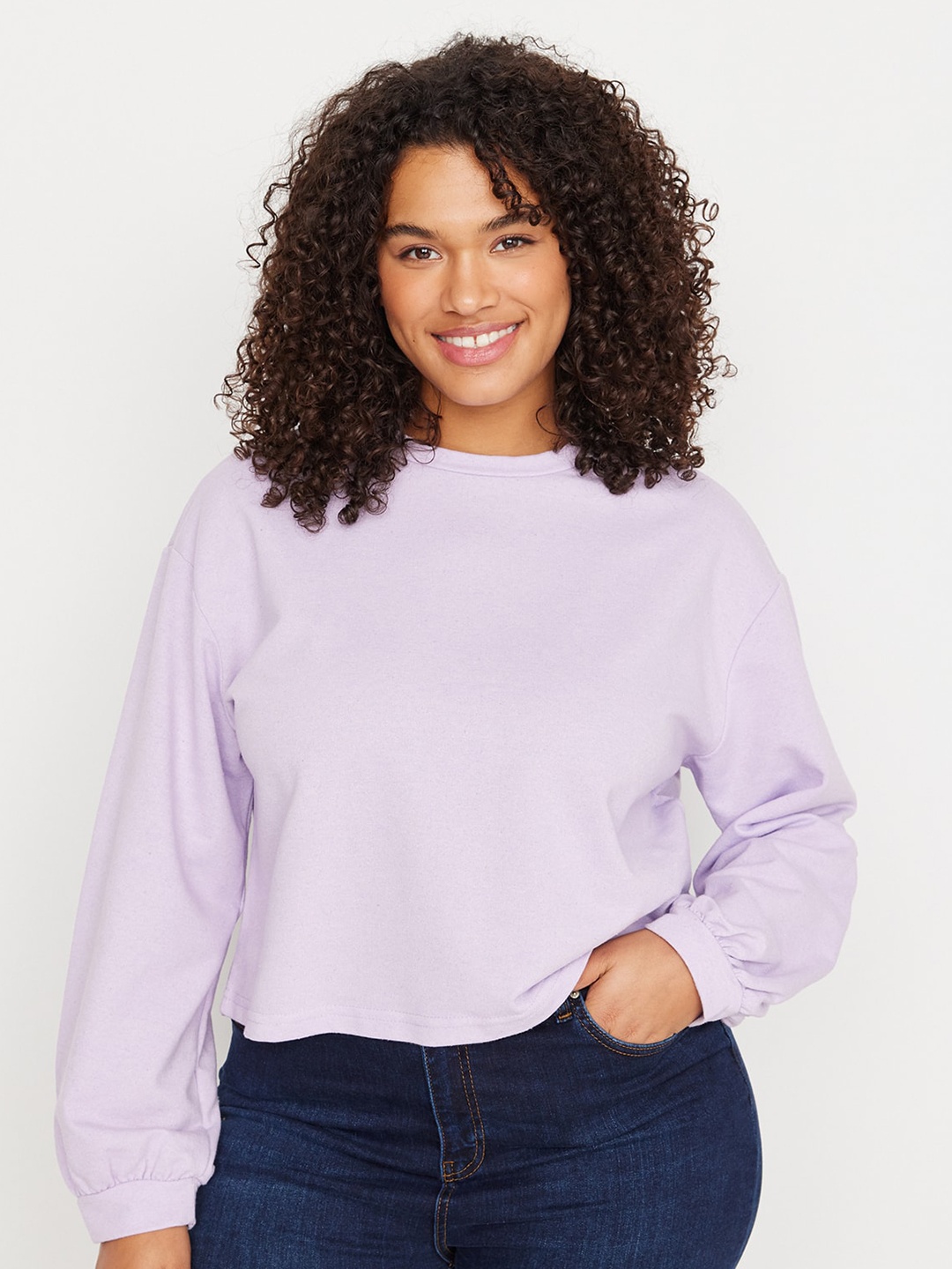 

Trendyol Plus Size Long Sleeves Pullover, Lavender