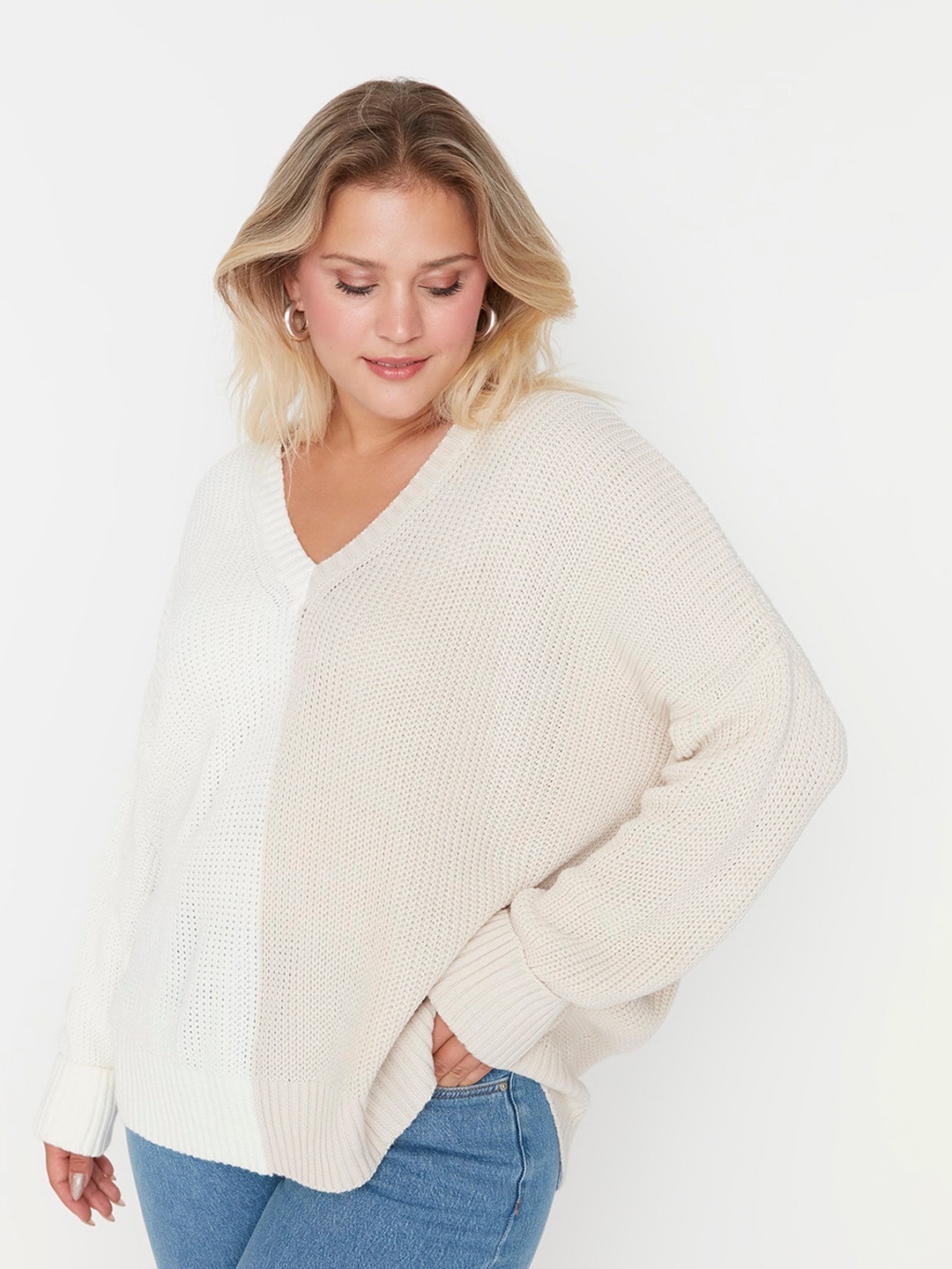 

Trendyol Batwing Sleeve Boxy Top, Beige