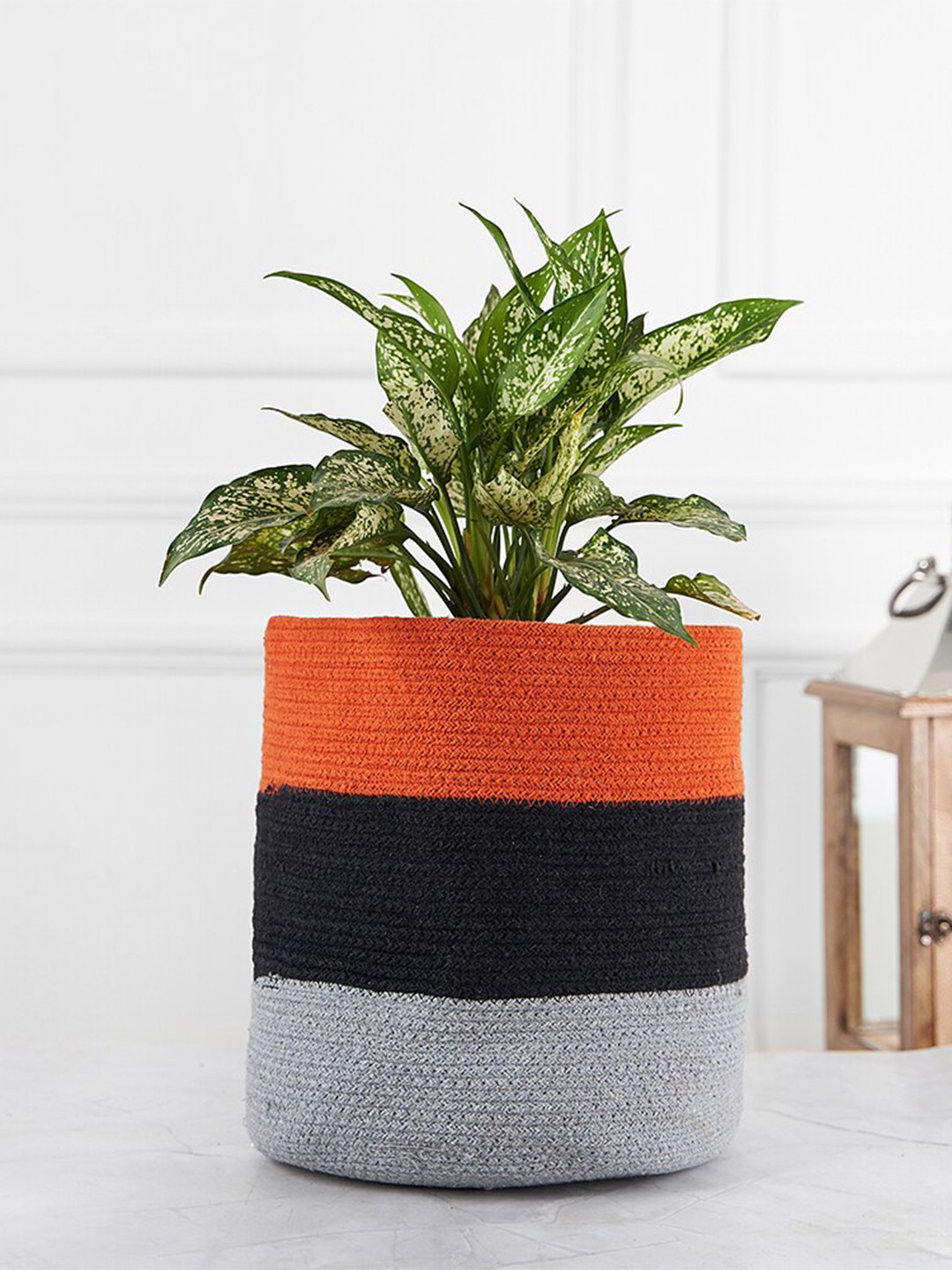 

DecorTwist Woven Cotton Planters Baskets, Grey