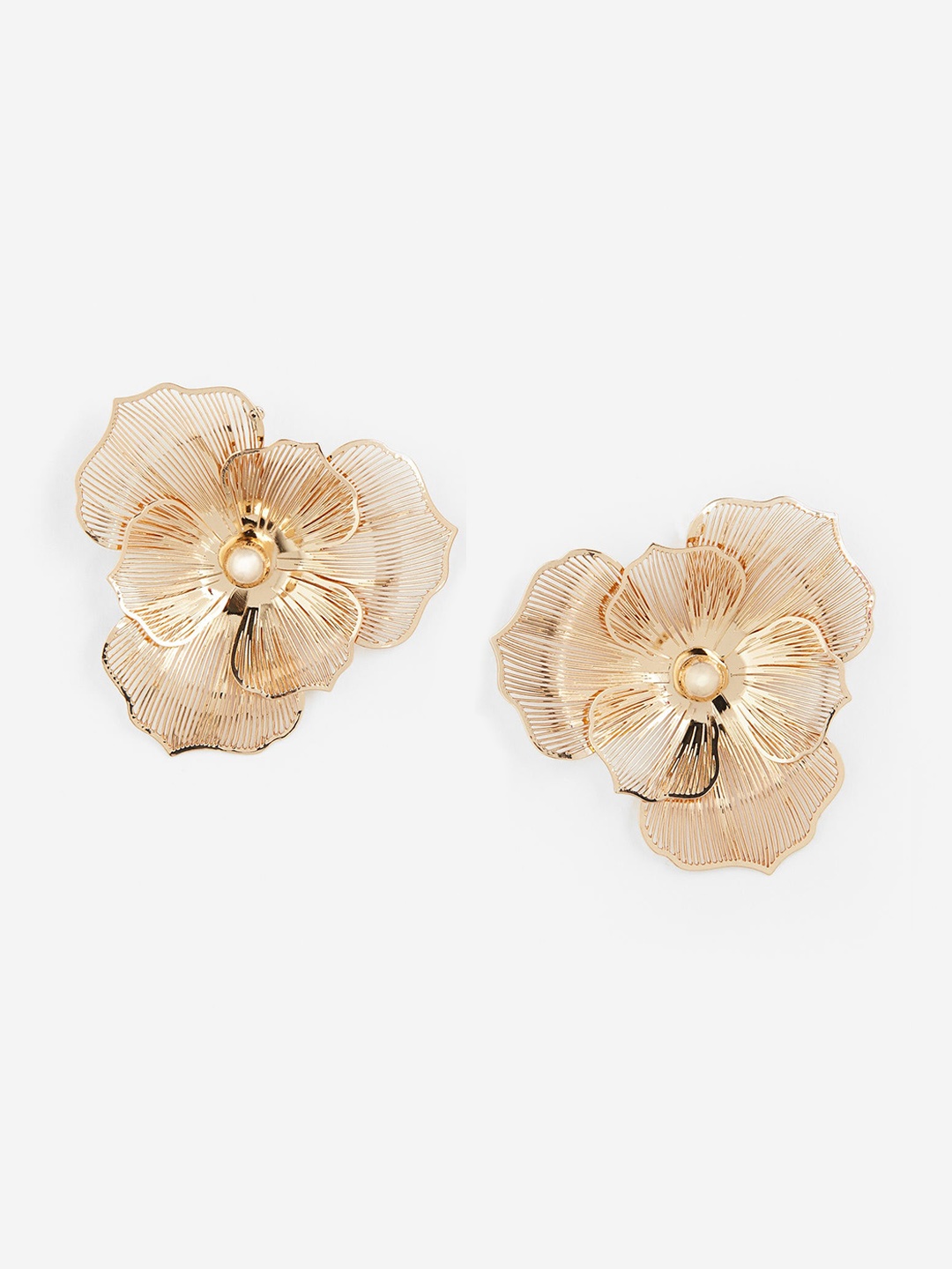 

H&M Flower-Shaped Earrings, Gold