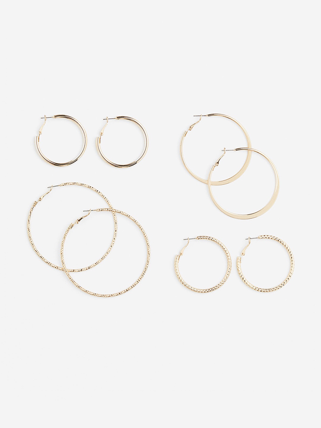 

H&M 4 Pairs Hoop Earrings, Gold