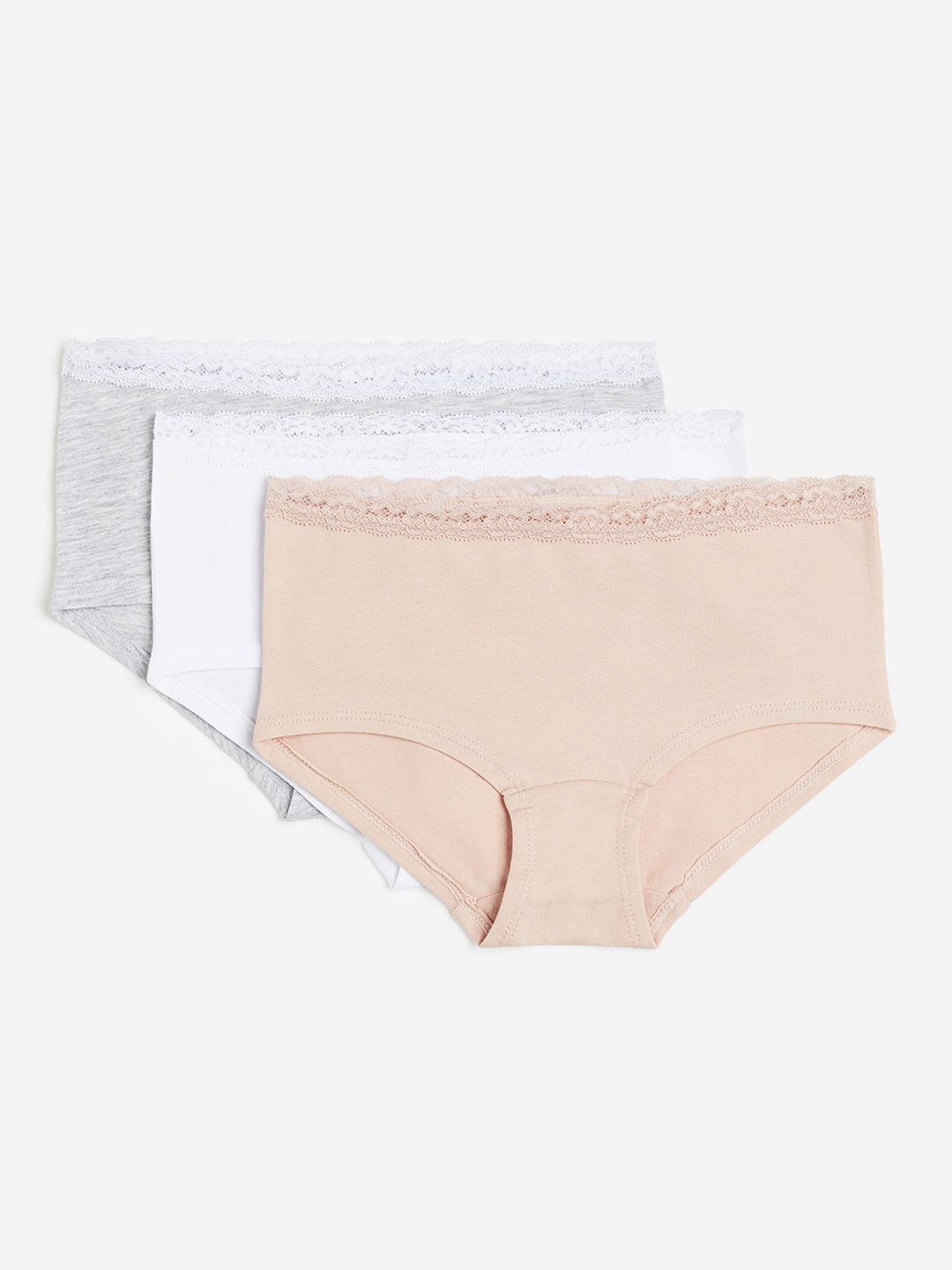 

H&M Girls 3-Pack Cotton Hipster Briefs, Pink