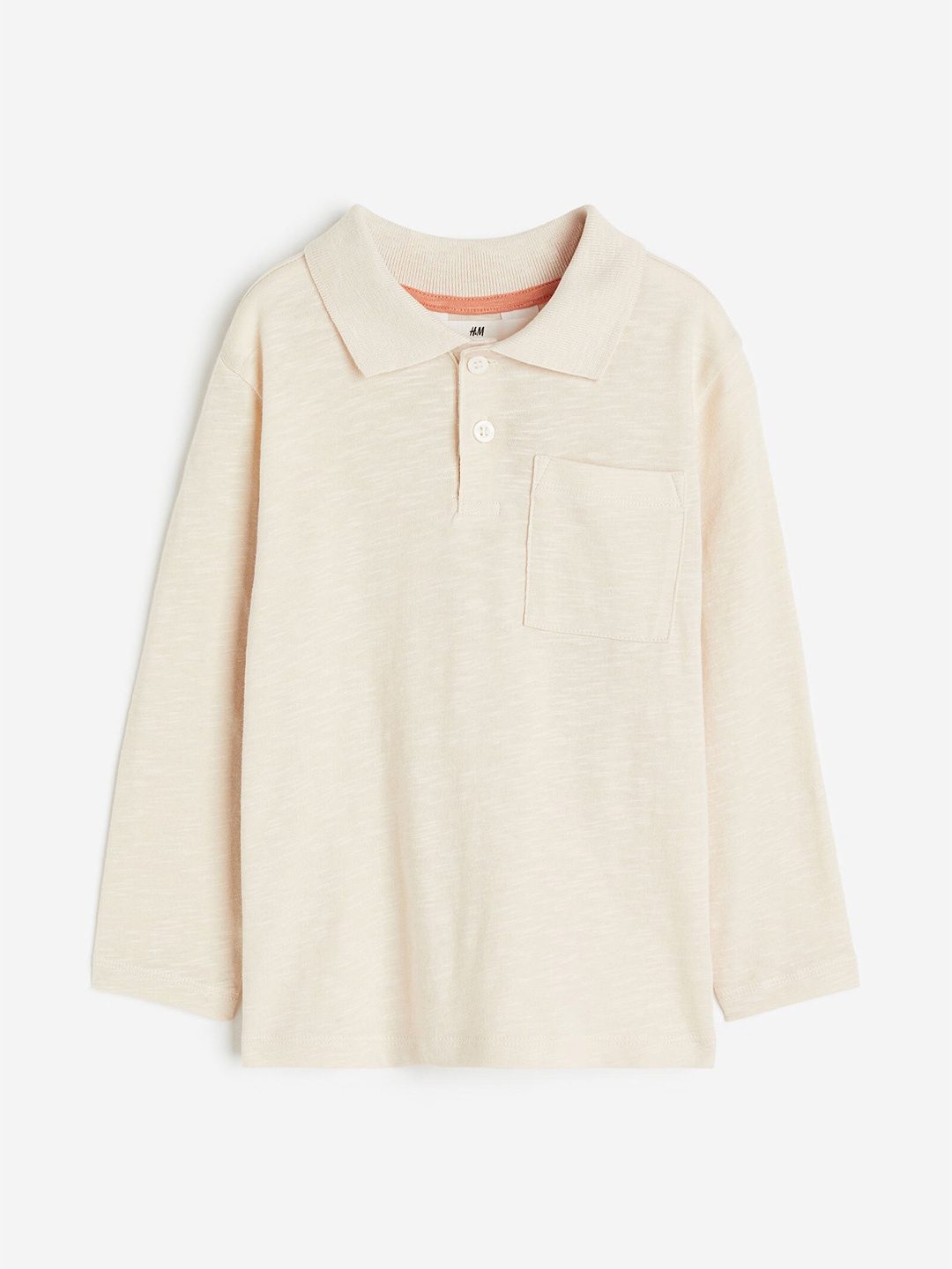 

H&M Boys Cotton Jersey Polo Shirt, Beige