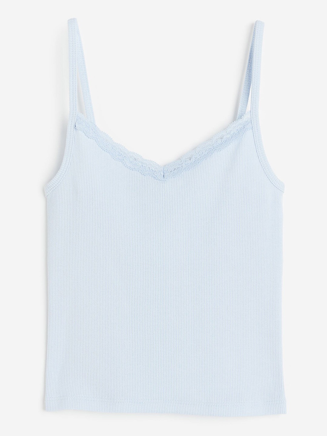 

H&M Girls Lace-Trimmed Strappy Top, Blue