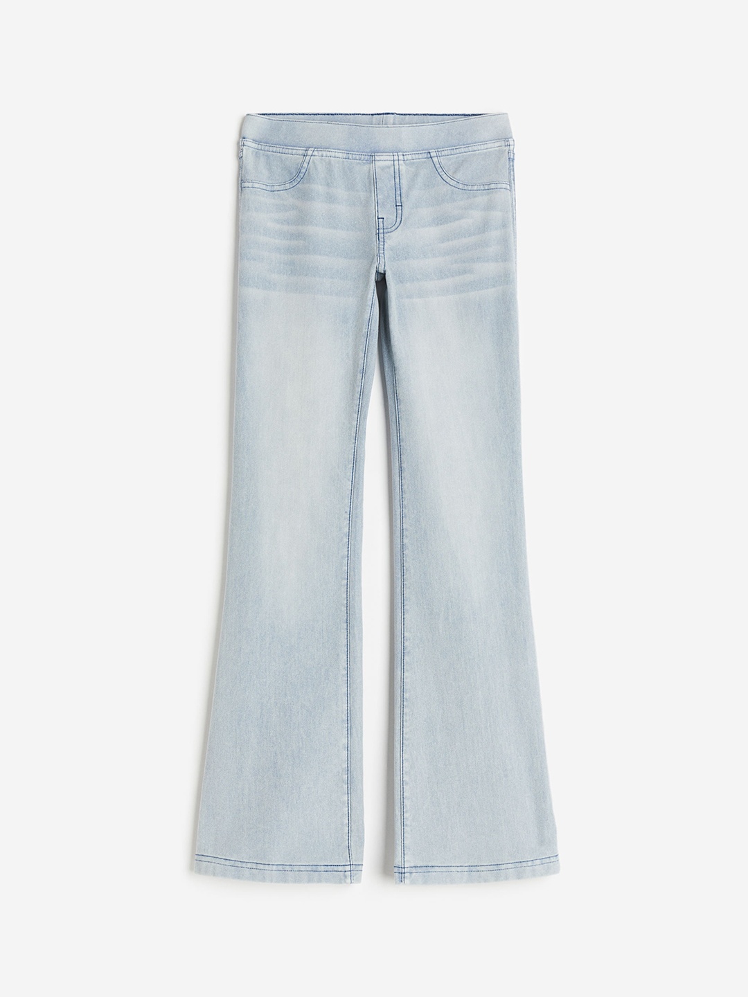 

H&M Girls Flared Jersey Trousers, Blue