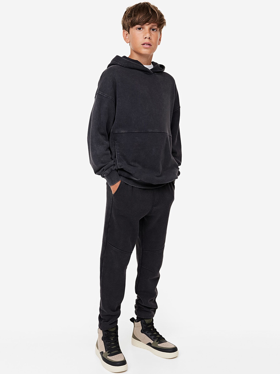 

H&M Boys Washed-Look Joggers, Black