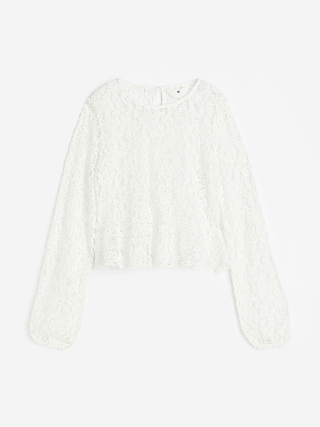 

H&M Girls Lace Peplum Blouse, White