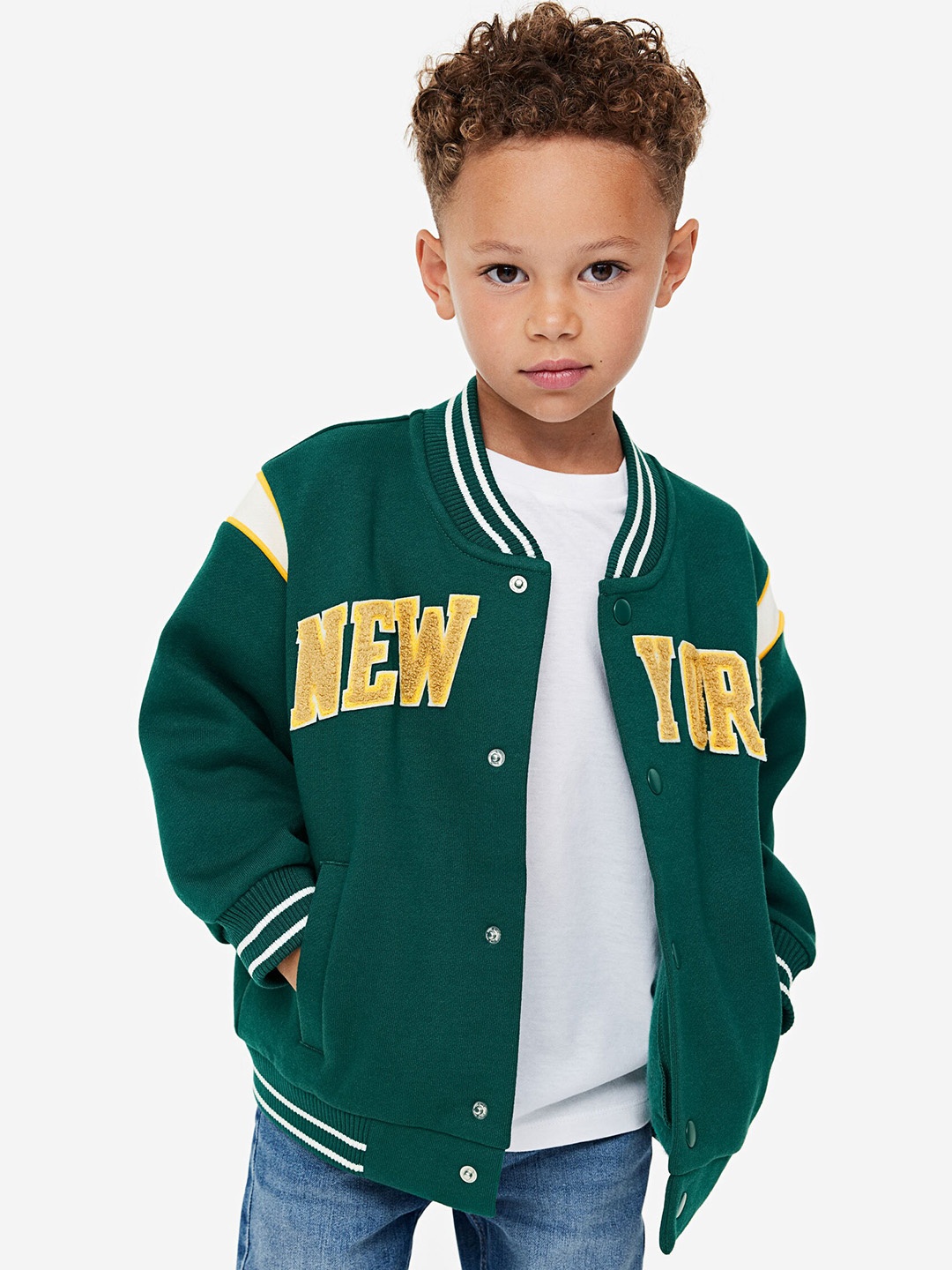 

H&M Oversized Baseball Jacket, Green