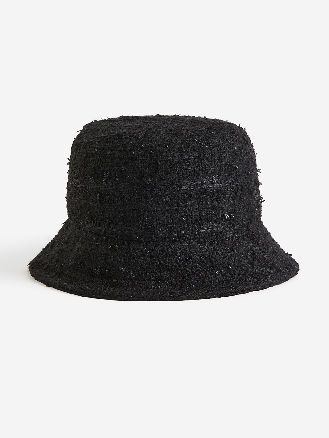 

H&M Women Textured-Weave Bucket Hat, Black