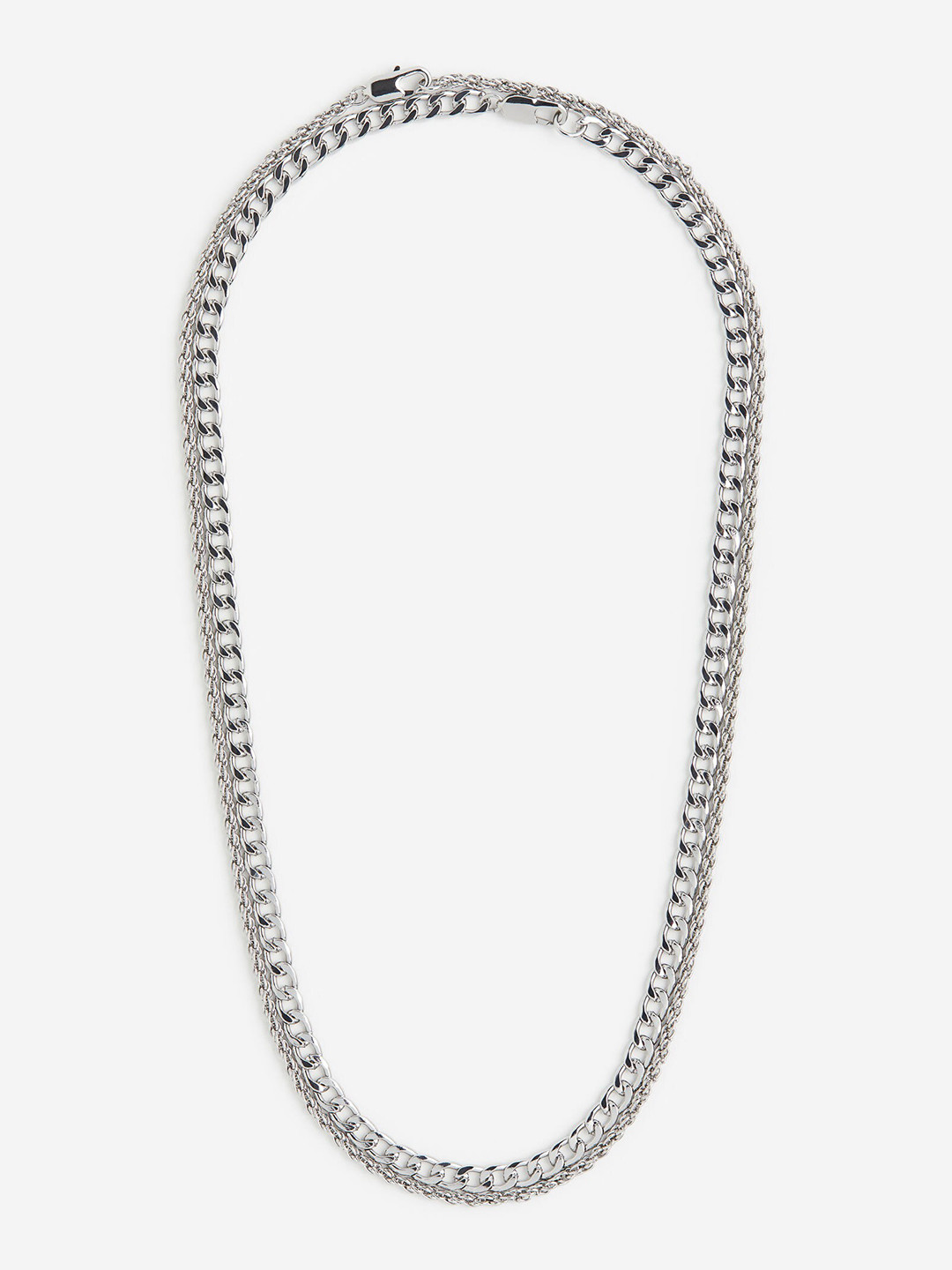 

H&M Men 2-Pack Necklaces, Silver