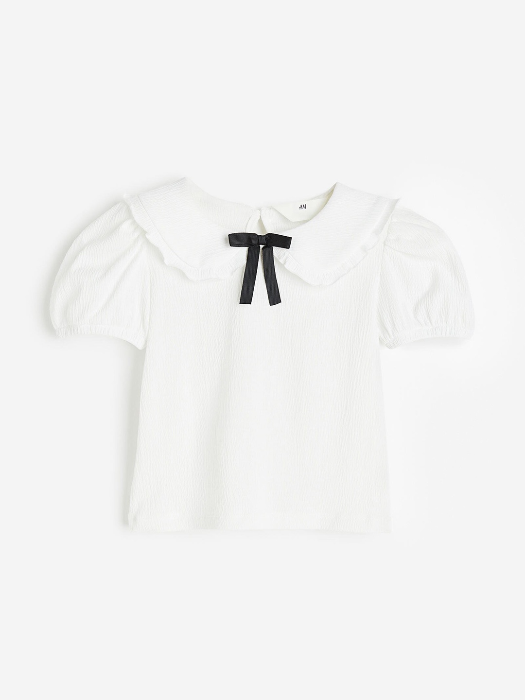 

H&M Girls Collared Jersey Top, White