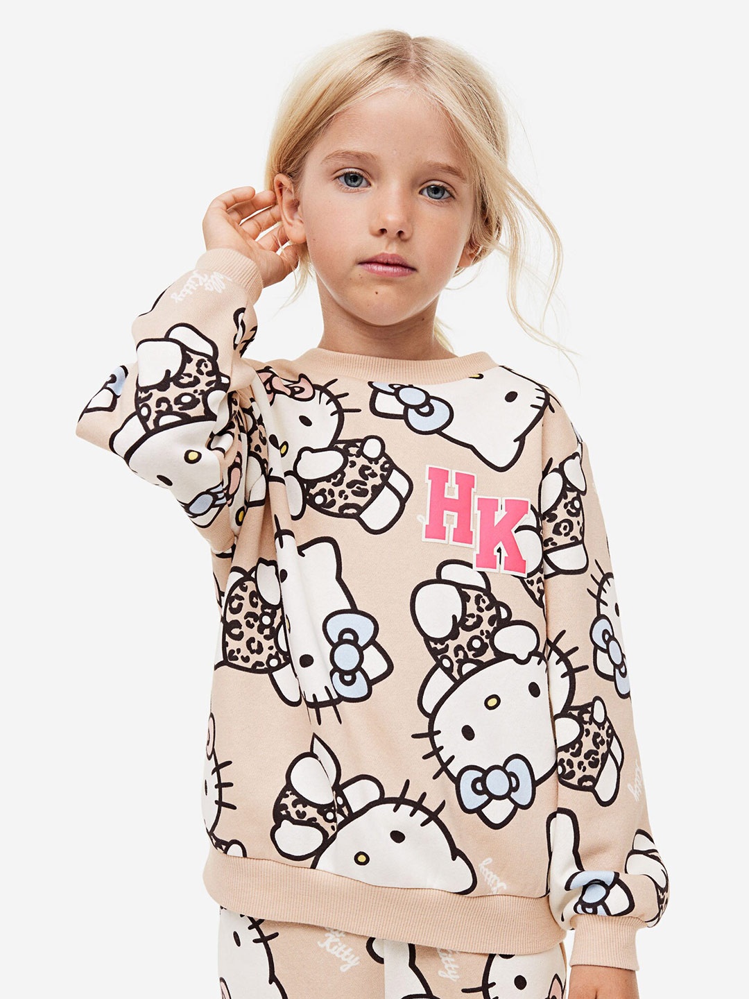 

H&M Girls Printed Sweatshirt, Beige
