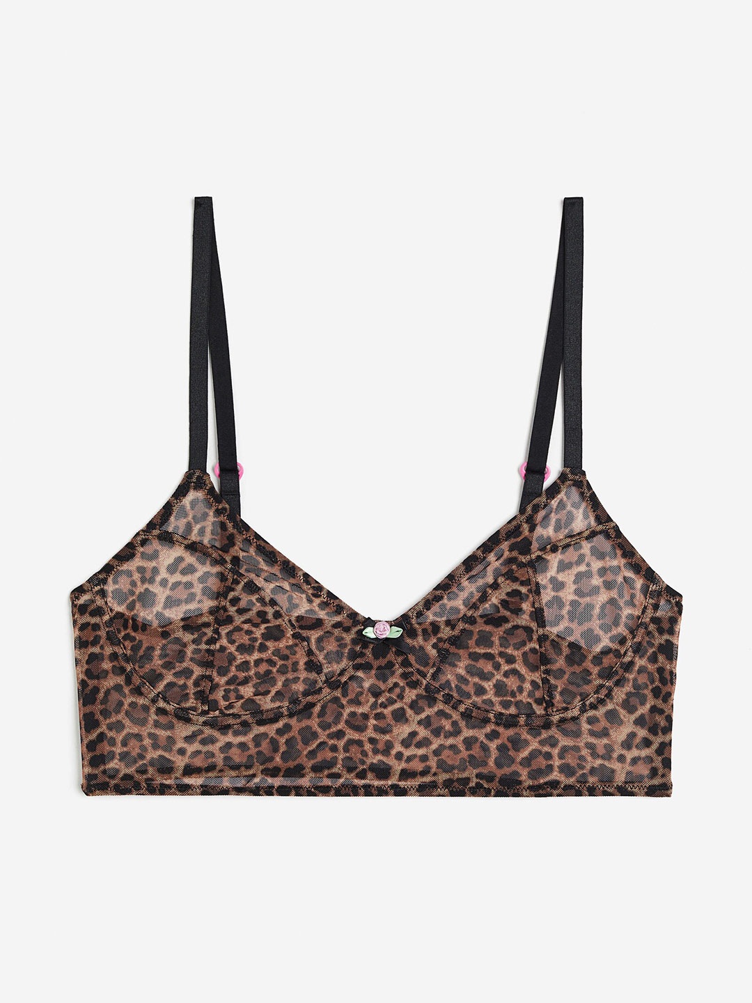 

H&M Soft Mesh Bra, Brown