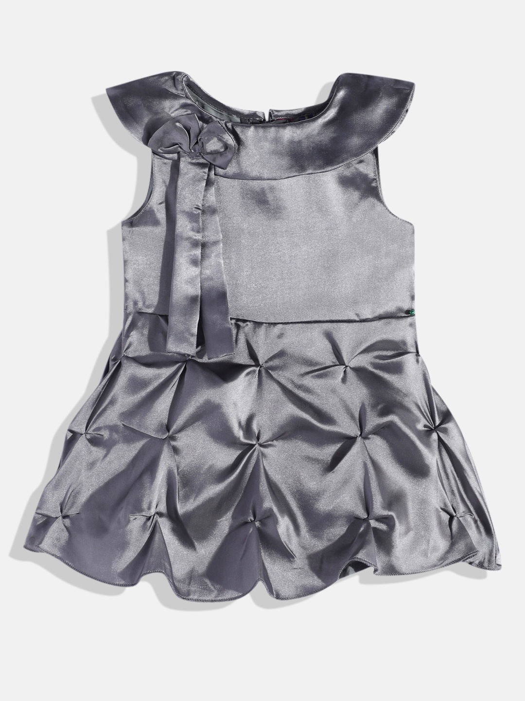 

YK Girls A-Line Dress with Bow Detail, Grey