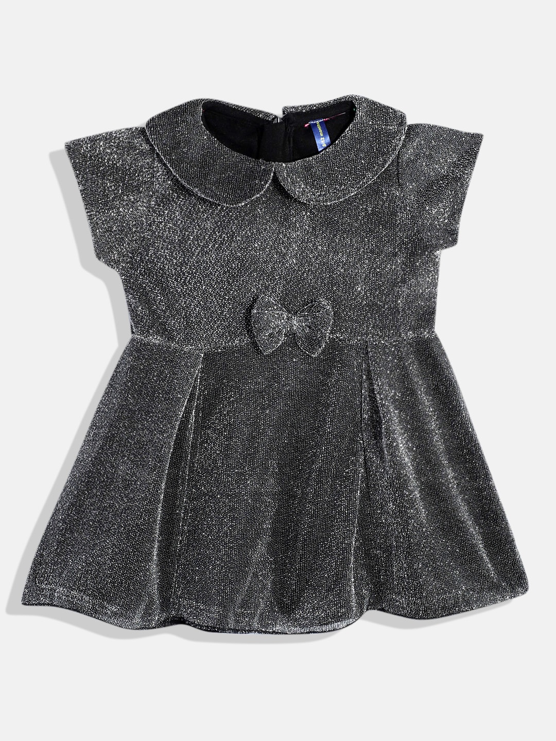 

YK Girls Embellished Peter Pan Collar A-Line Dress, Grey