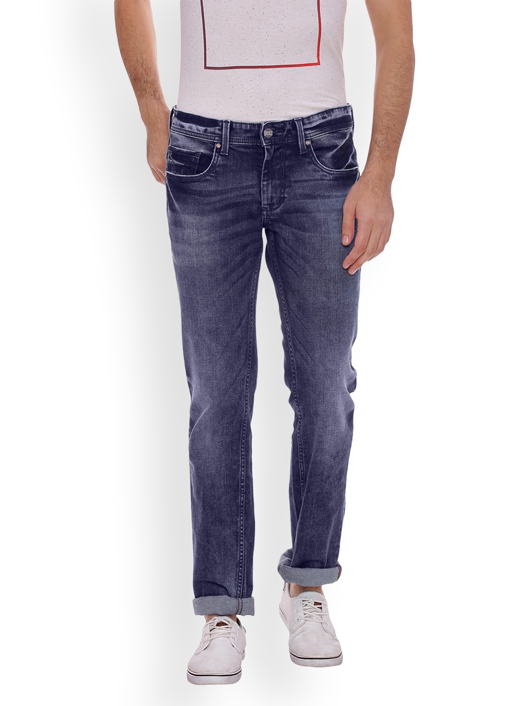 

Basics Men Navy Blue Skinny Fit Low-Rise Clean Look Stretchable Jeans