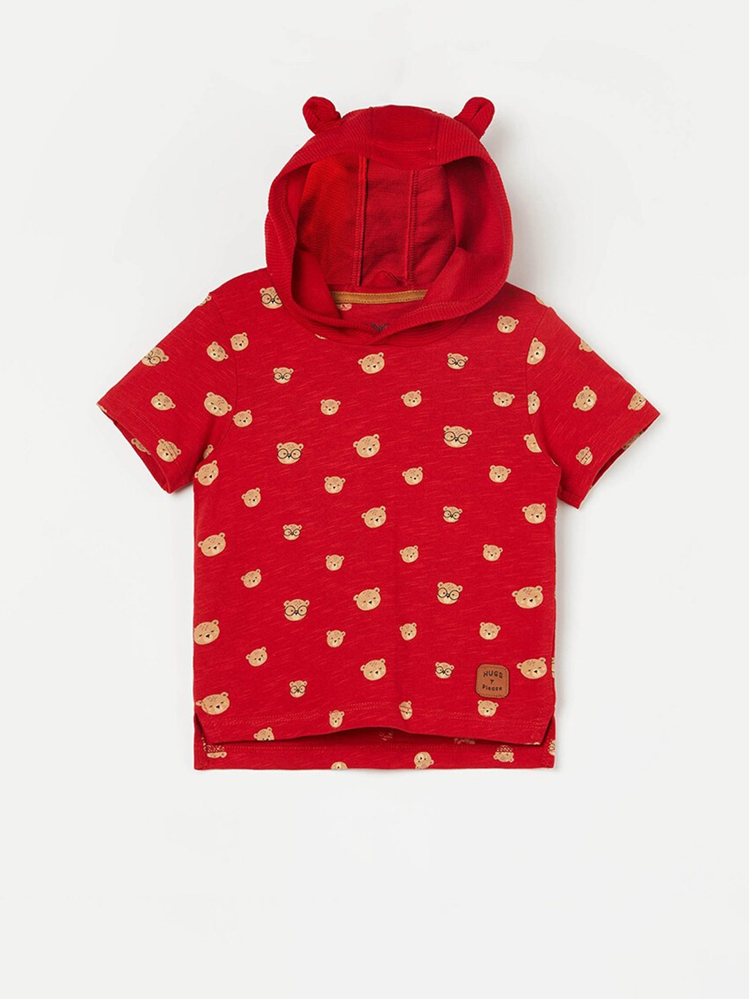 

Juniors by Lifestyle Boys Conversational Printed Hooded Pure Cotton T-shirt, Red