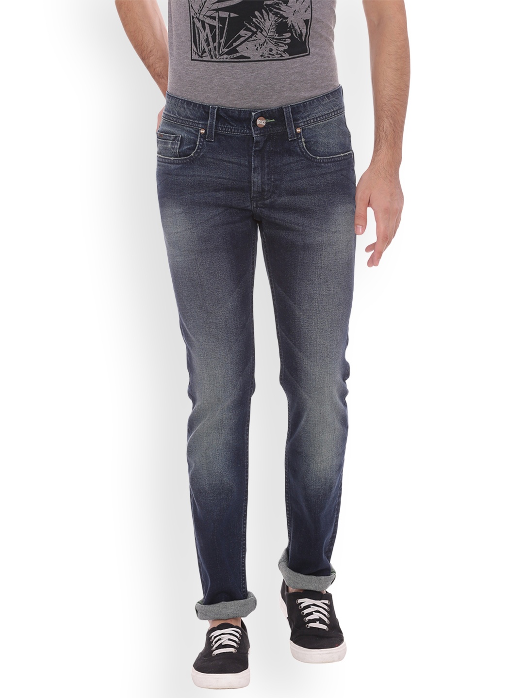 

Basics Men Navy Blue Skinny Fit Low-Rise Clean Look Stretchable Jeans