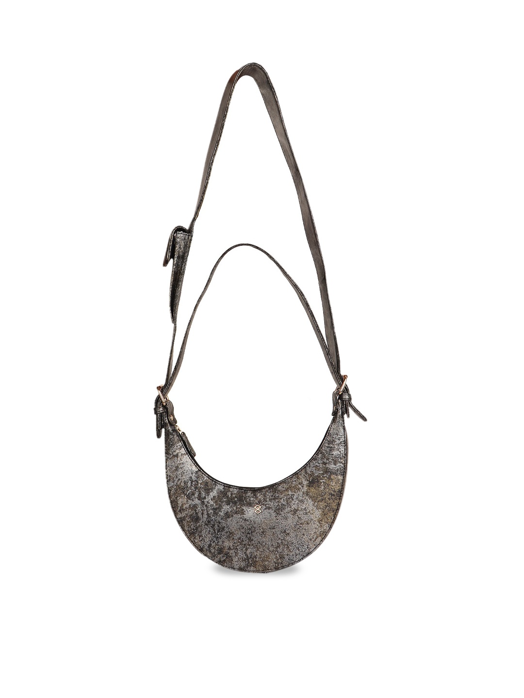 

HORRA Abstract Printed Half Moon Sling Bag, Gold