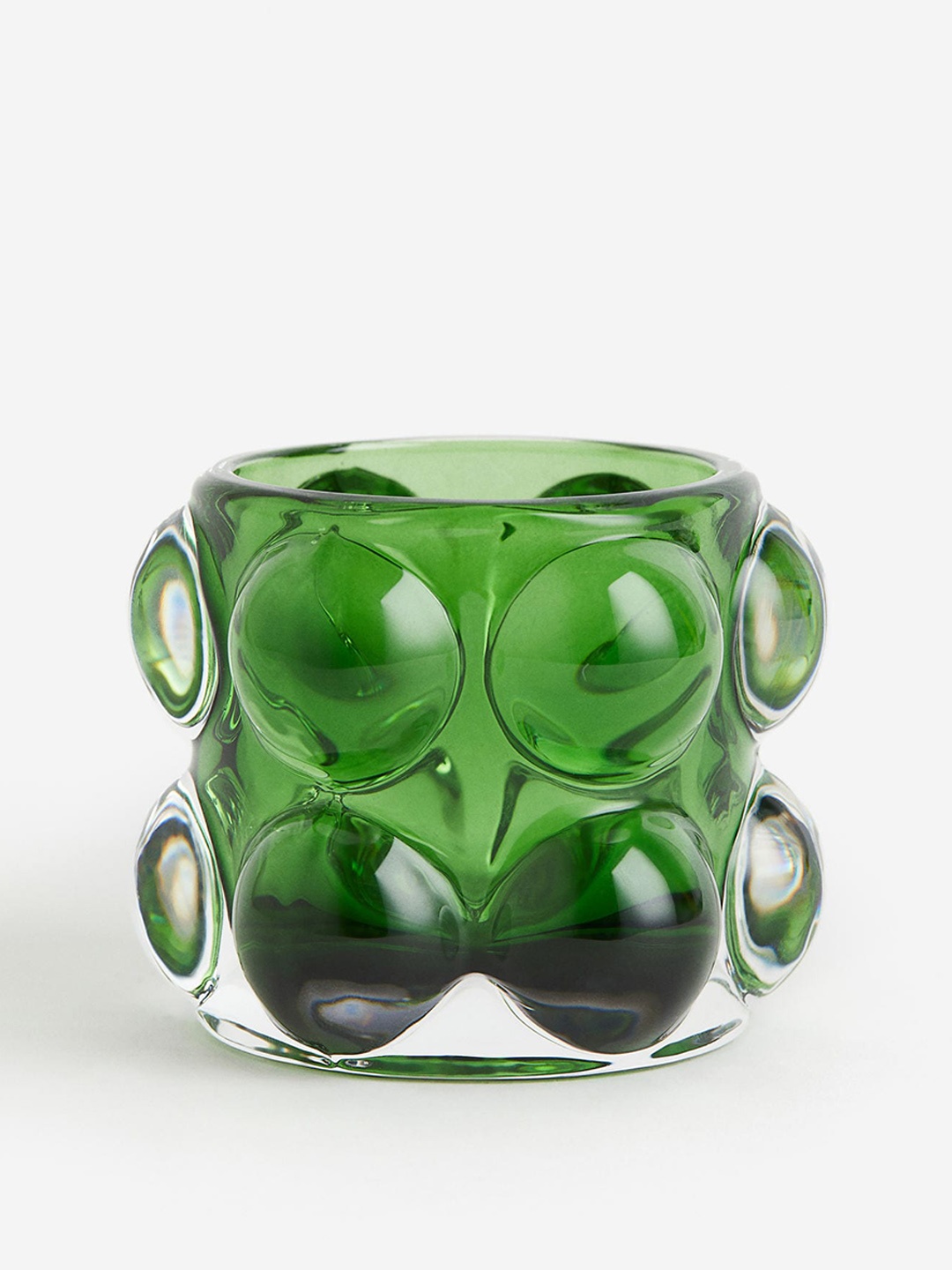 

H&M Green Bubbled Glass Tealight Holder