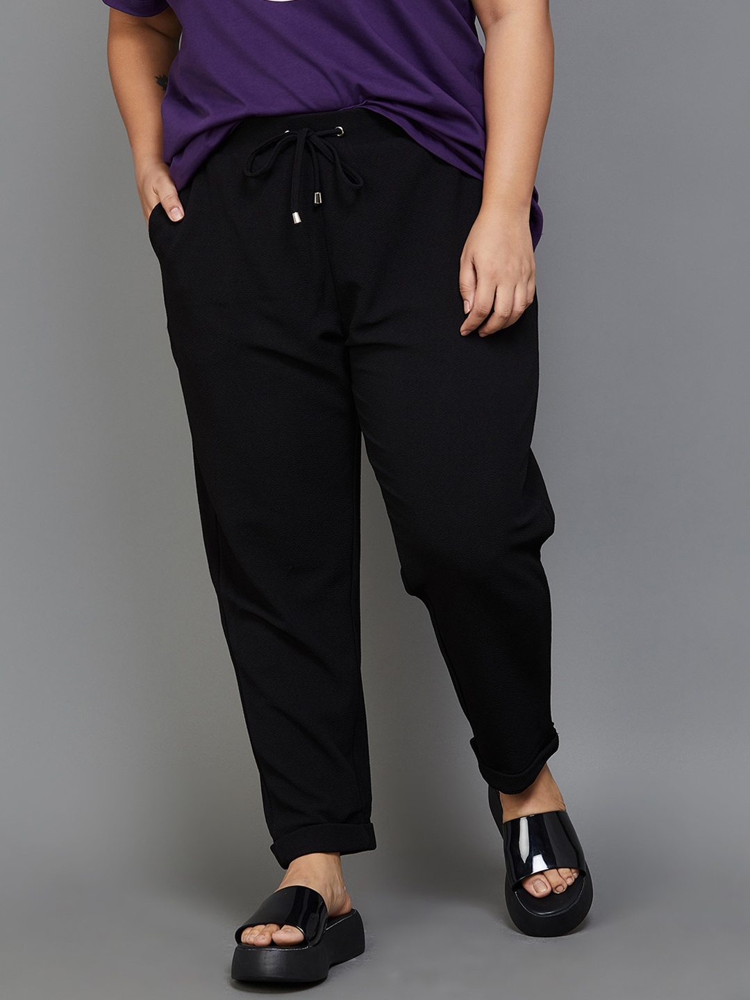 

Nexus by Lifestyle Plus Size Women Mid-Rise Trousers, Black