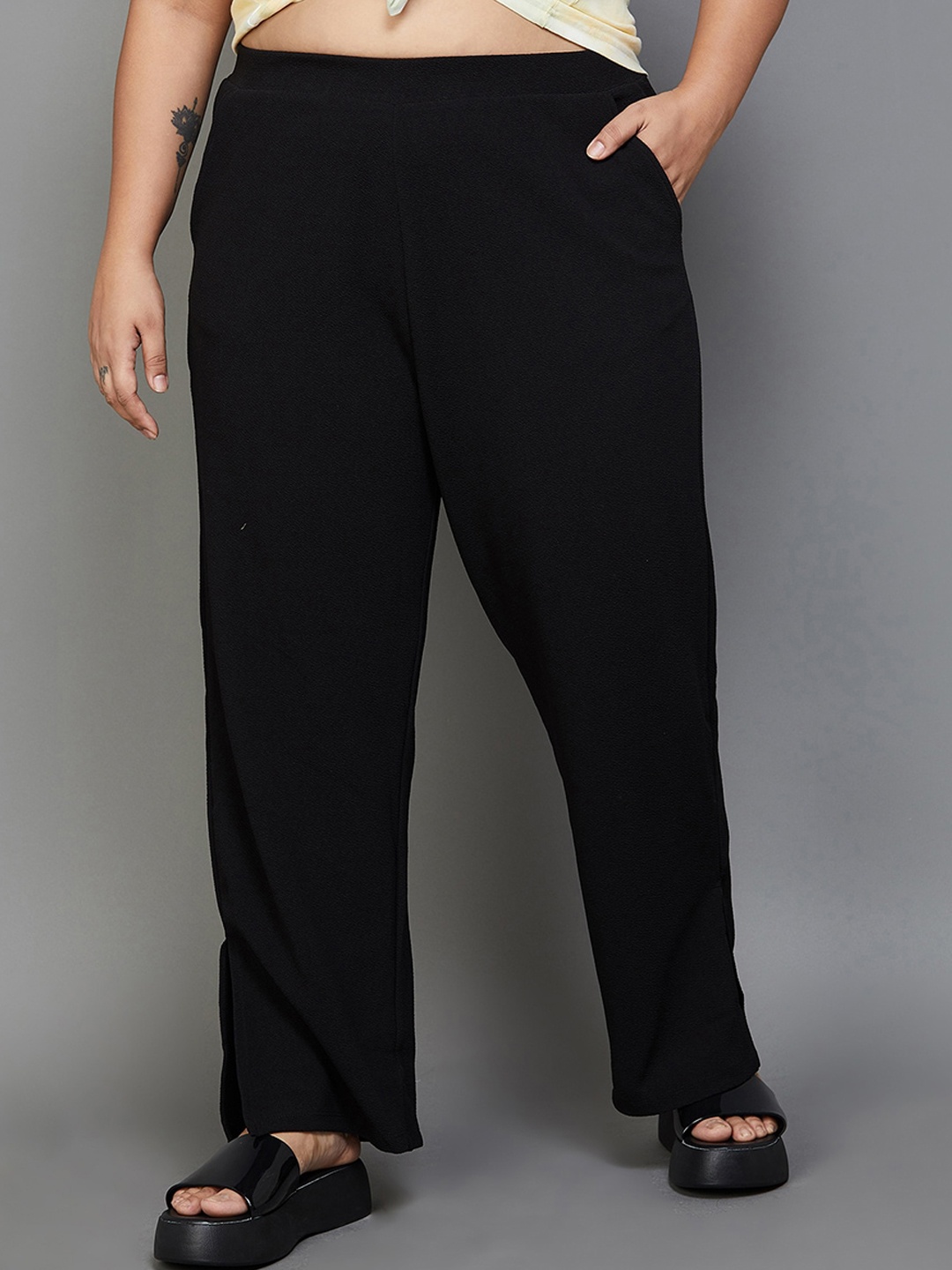 

Nexus by Lifestyle Plus Size Women Mid-Rise Trousers, Black