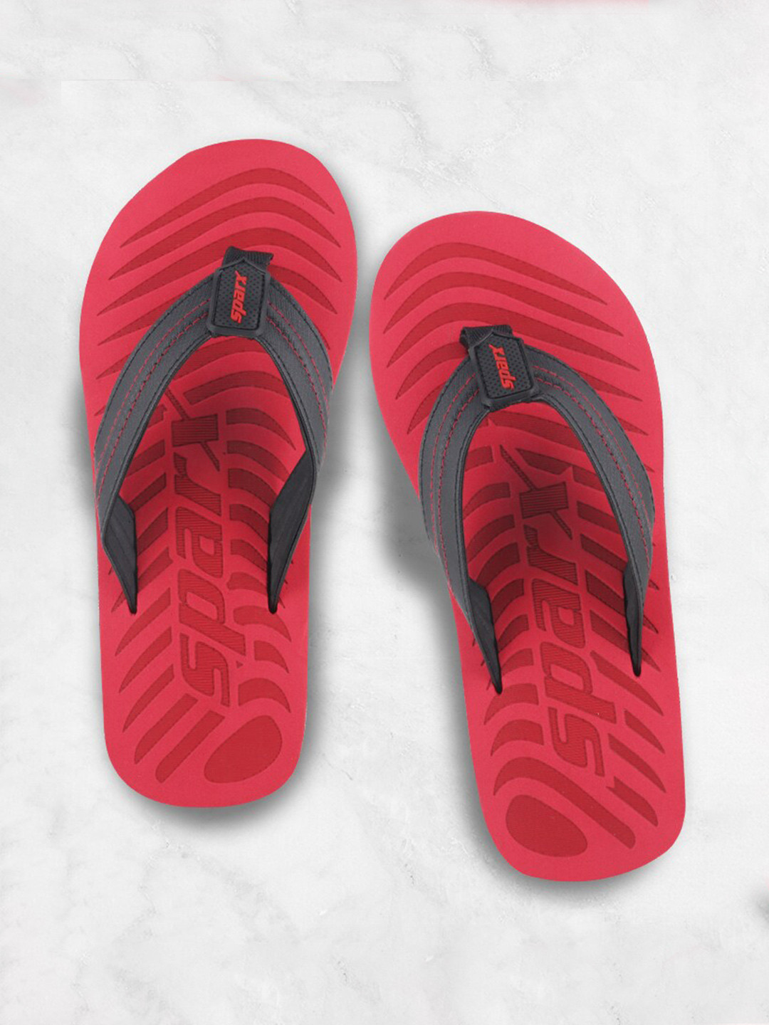 

Sparx Men Printed Thong Flip-Flops, Red