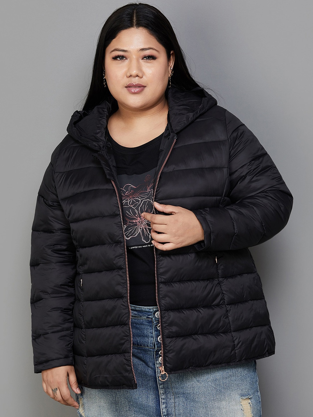 

Nexus by Lifestyle Plus Size Hooded Quilted Jacket, Black