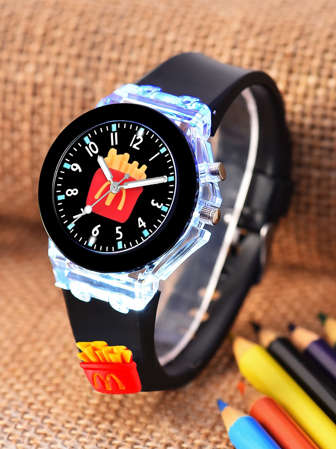 

Shocknshop Unisex Kids Printed Dial Analogue Multi Function Watch 327 Black MCD