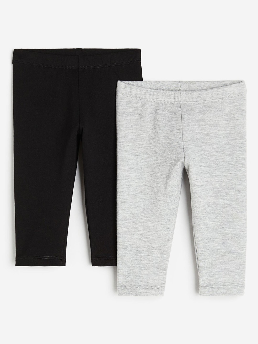 

H&M Boys 2-Pack Cotton Leggings With Brushed Inside, Grey