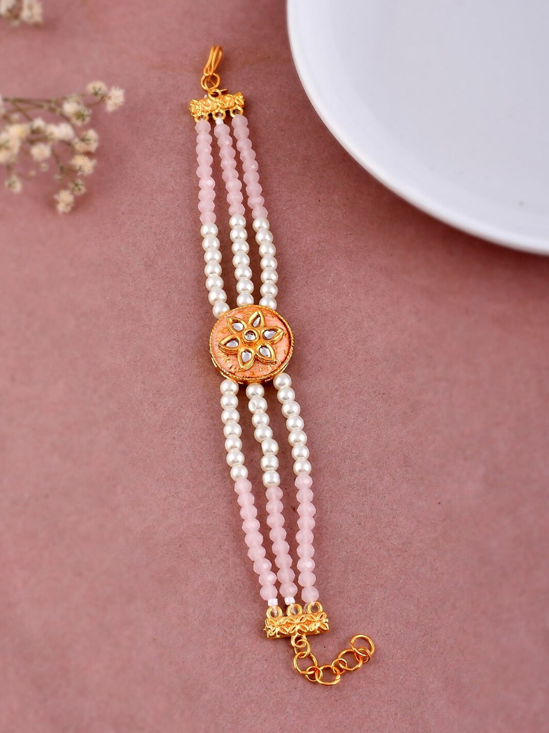 

Silvermerc Designs Gold-Plated Pearls Wraparound Bracelet