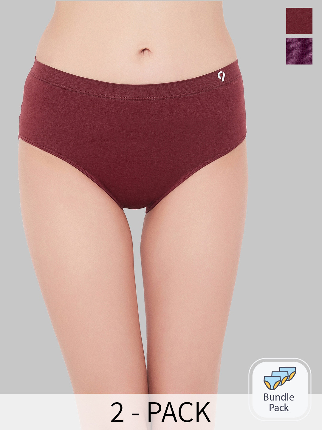 

C9 AIRWEAR Seamless Pack Of 2 Mid-Rise Hipster Briefs, Brown