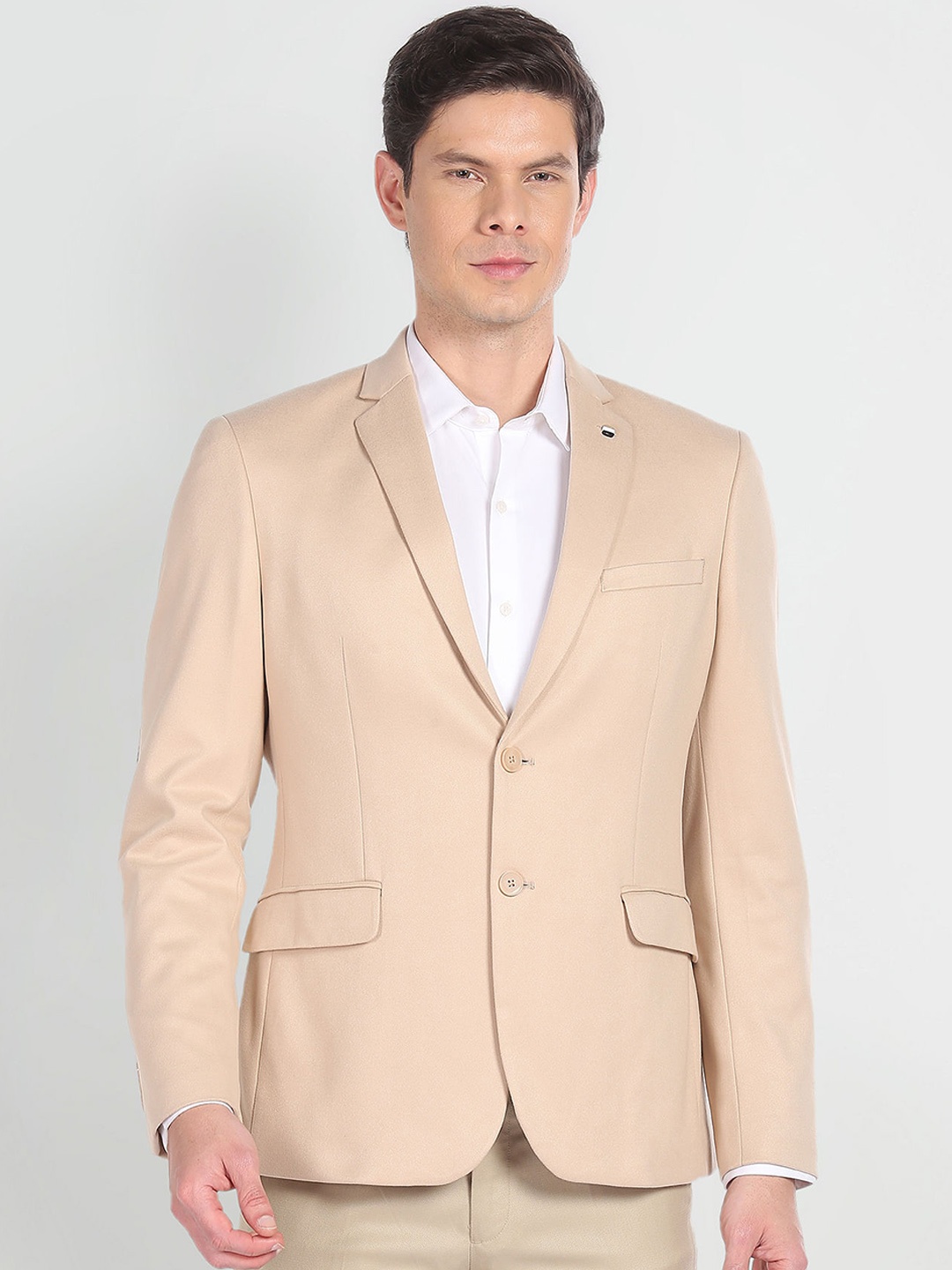 

Arrow Slim Fit Notched Lapel Single-Breasted Formal Blazers, Beige