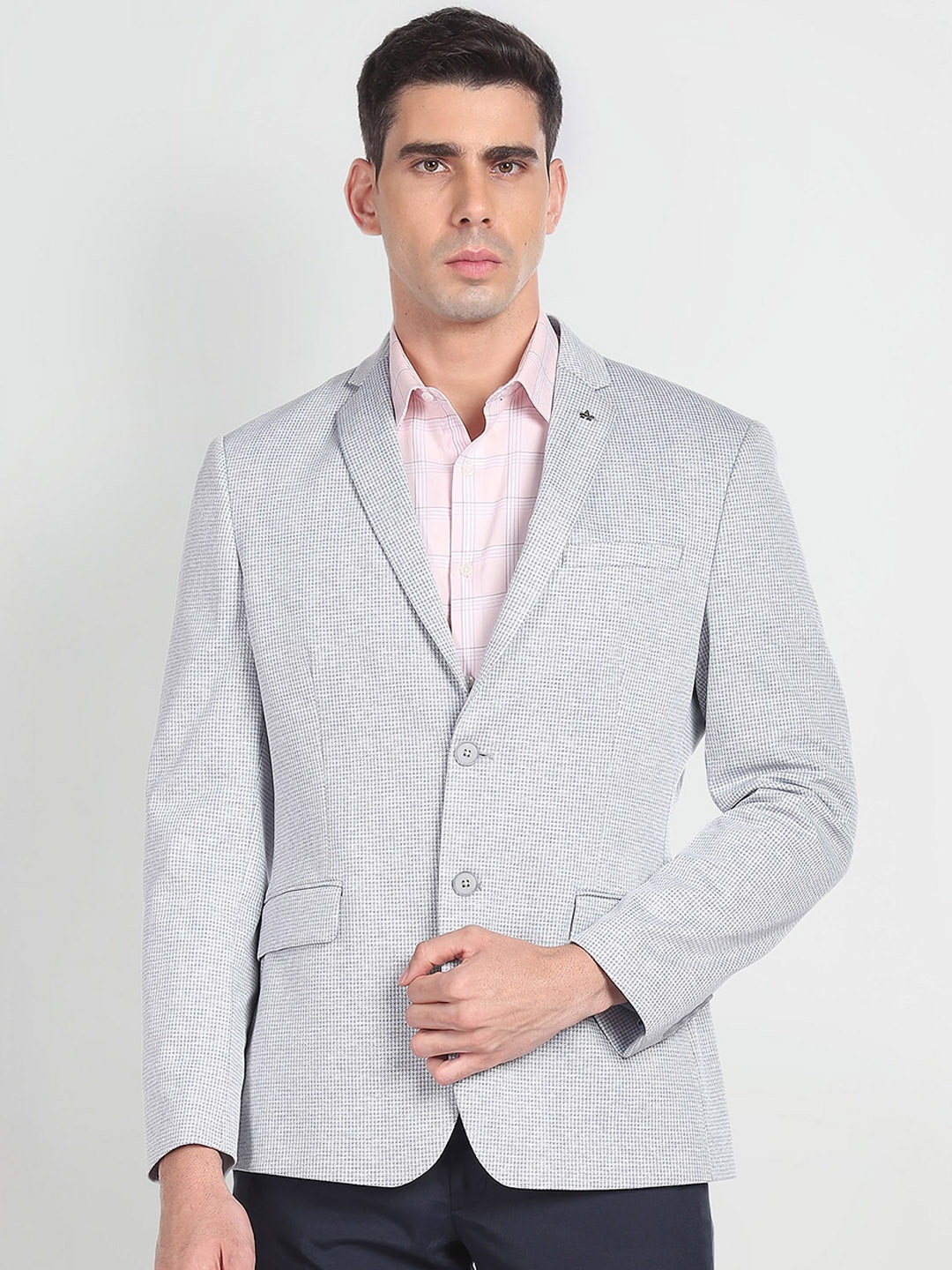 

Arrow Slim Fit Notched Lapel Single-Breasted Formal Blazers, Grey