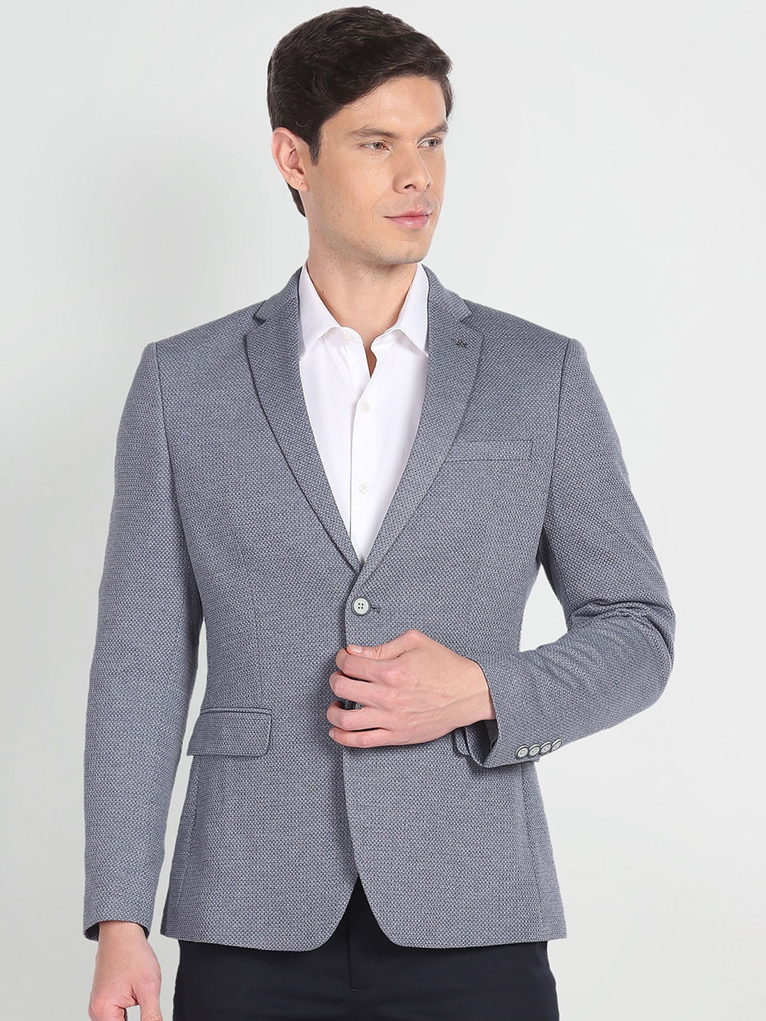 

Arrow Slim Fit Notched Lapel Single-Breasted Formal Blazers, Grey
