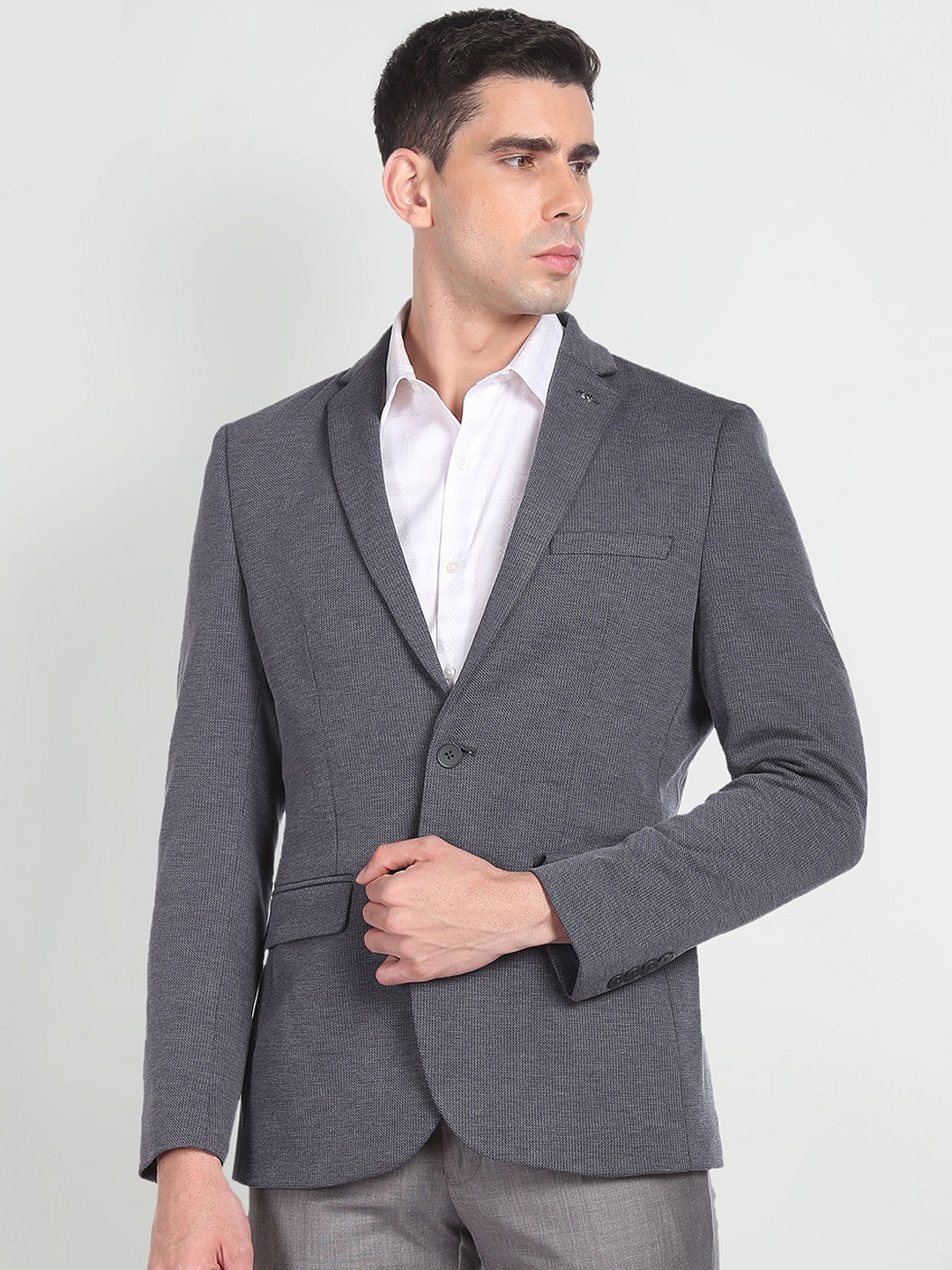 

Arrow Slim Fit Notched Lapel Single-Breasted Formal Blazers, Grey