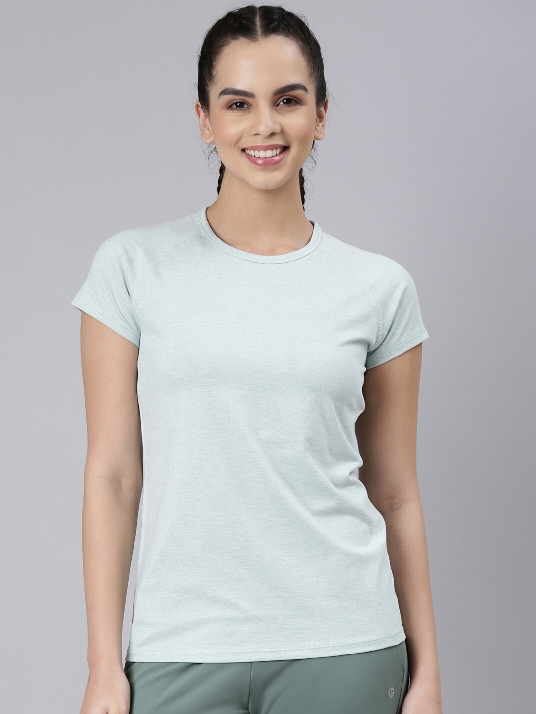 

Enamor Round Neck Antimicrobial Slim Fit T-shirt, Blue
