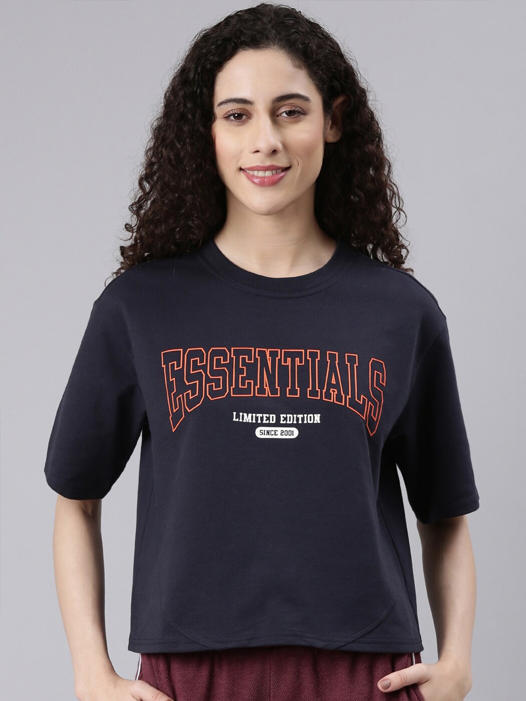 

Enamor Typography Printed Extended Sleeve Cotton T-shirt, Blue