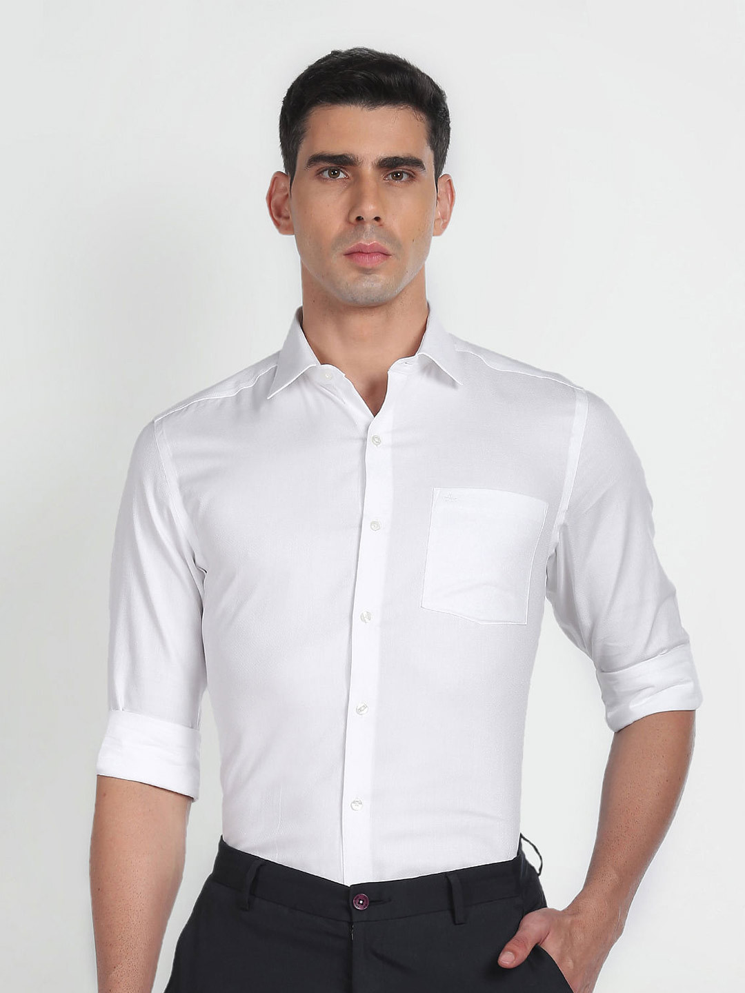 

Arrow Self Design Pure Cotton Casual Shirt, White
