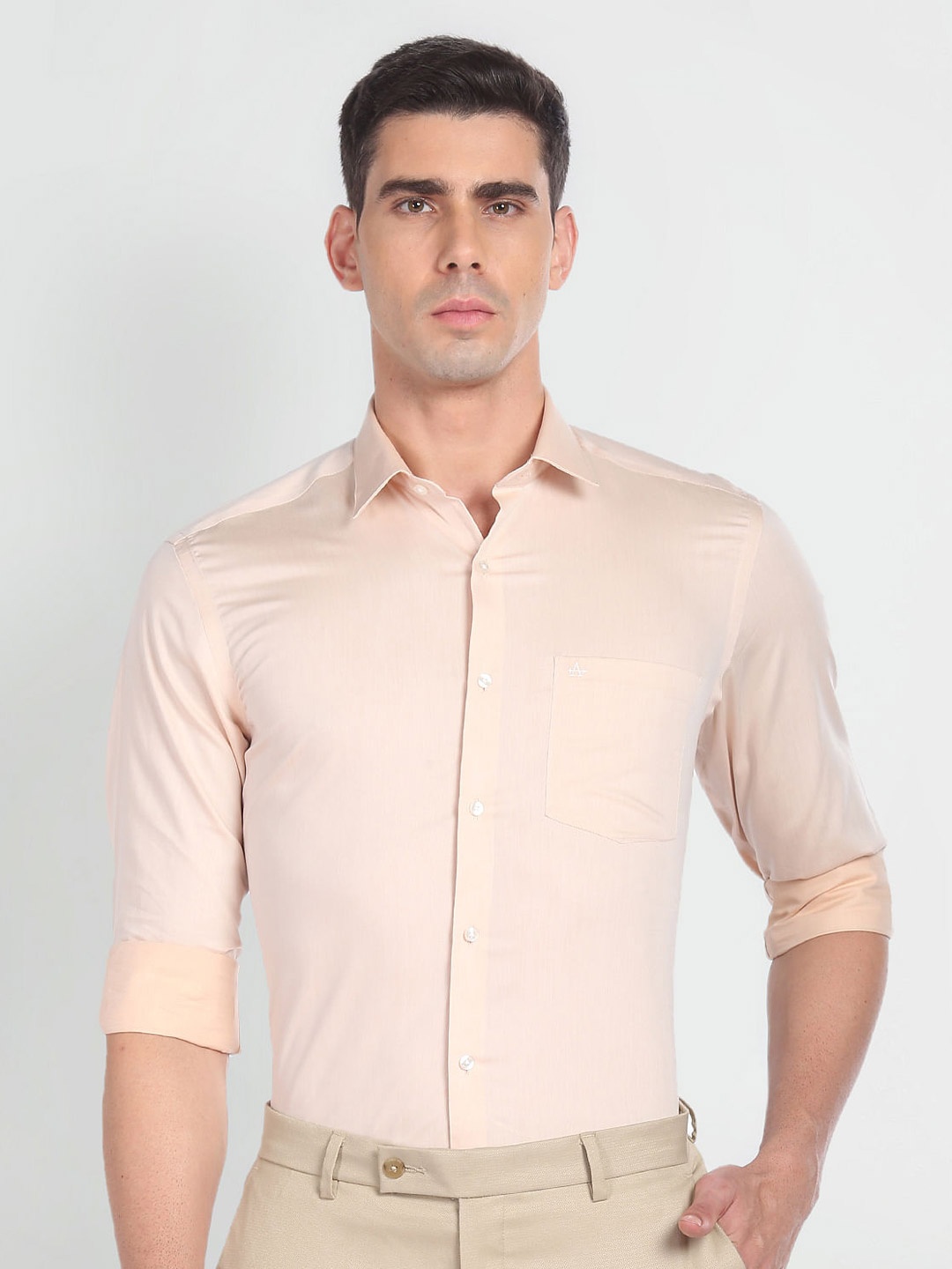 

Arrow Twill Weave Pure Cotton Casual Shirt, Beige