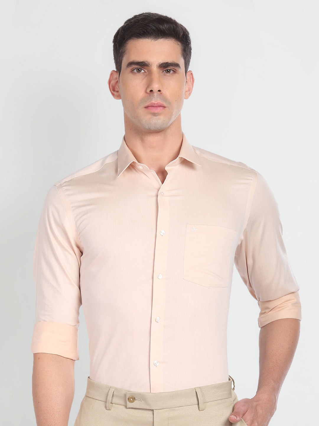 

Arrow Twill Weave Pure Cotton Casual Shirt, Beige